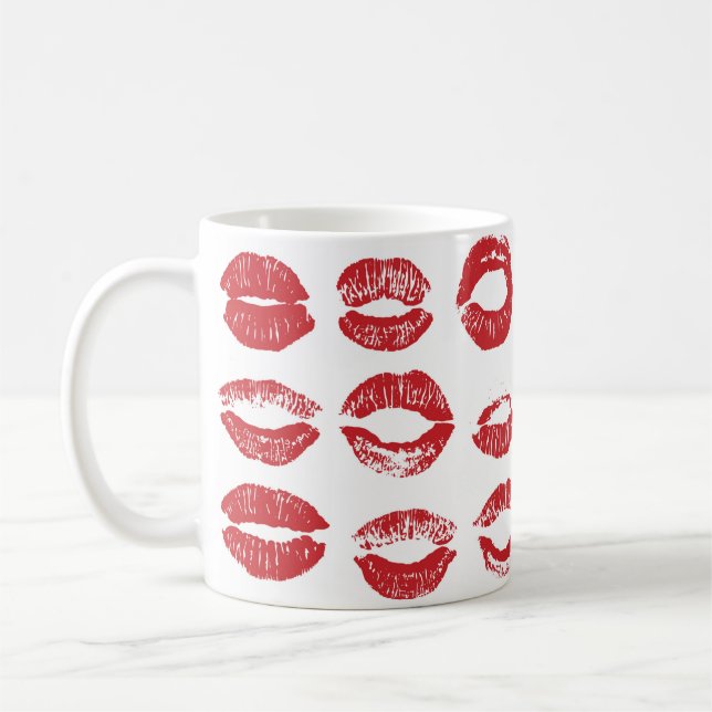 Mug Les lèvres des femmes sont dressées. Isoler les lè (Gauche)