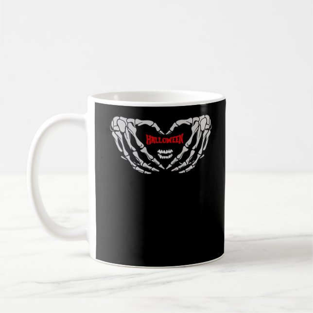Mug Les Mains De Squelette Se Plier Dans Un Coeur. Hal (Gauche)