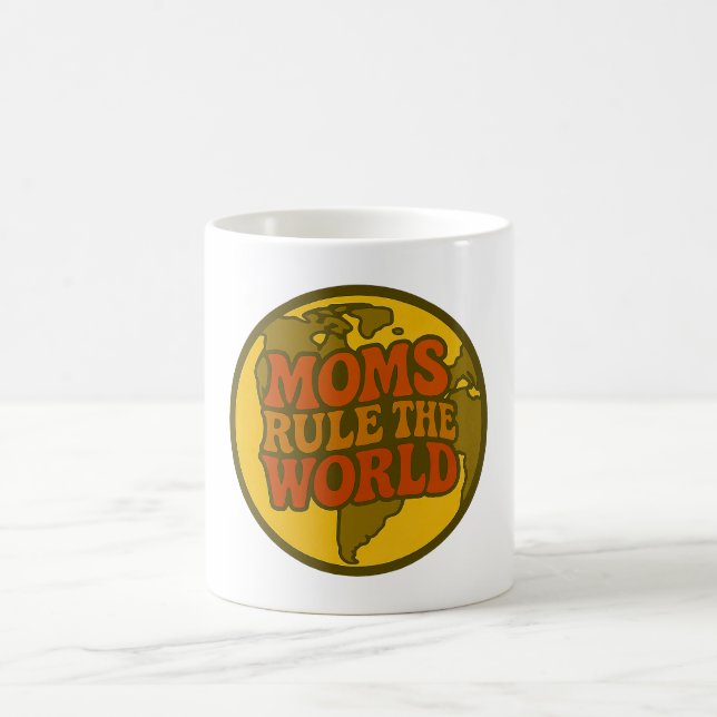 Mug Les mamans règnent sur le monde Globe Rétro (Centre)