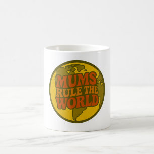 Mug Les mamans règnent sur le monde Globe Rétro