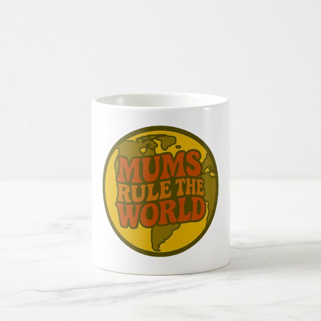 Mug Les mamans règnent sur le monde Globe Rétro (Centre)