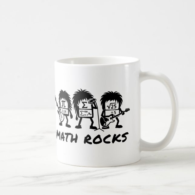 Mug Les maths, c'est rock Humour de groupe de rock aca (Droite)