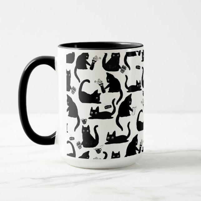 Mug Les mauvais chats frappent des trucs sur (Gauche)