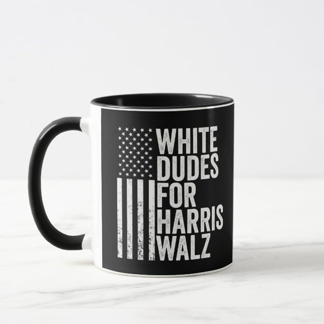 Mug Les Mecs Blancs De Harris Walz Élection Du Drapeau (Gauche)