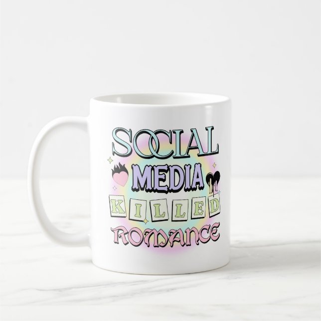 Mug Les médias sociaux ont tué Romance Citation inspir (Gauche)