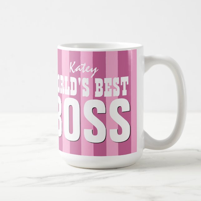 Mug Les meilleures rayures de rose du PATRON du monde (Droite)