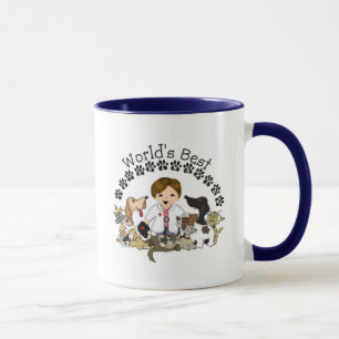 Mug Les meilleurs cheveux vétérinaires de brun de mâle