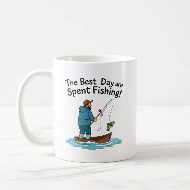 Mug Les meilleurs jours sont passés à pêcher (Gauche)
