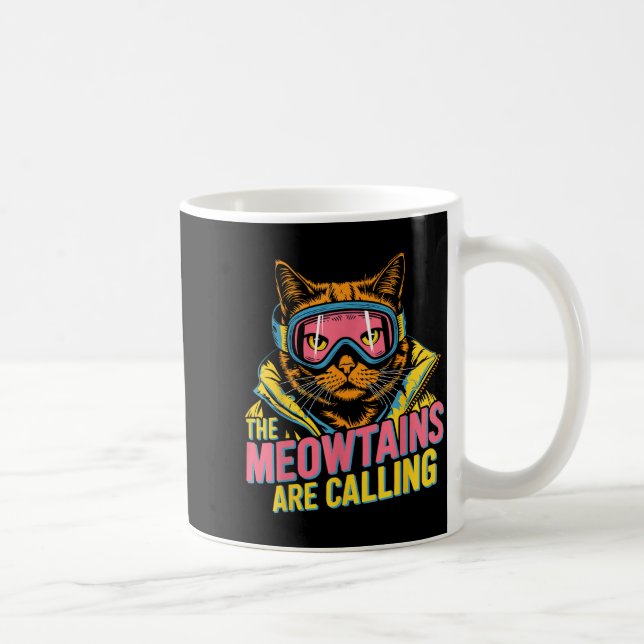 Mug Les meowtains appellent les enfants de ski de snow (Droite)