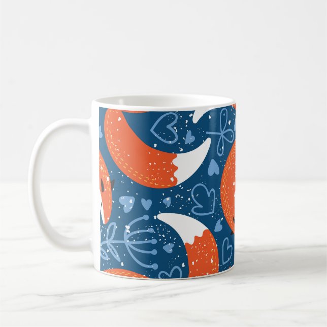 Mug Les mignons renards : Motif animal Vintage (Gauche)