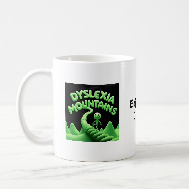 Mug Les montagnes de Dyslexia - Profitez de l'ascensio (Gauche)
