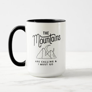 Mug Les montagnes m'appellent et je dois sortir Plein
