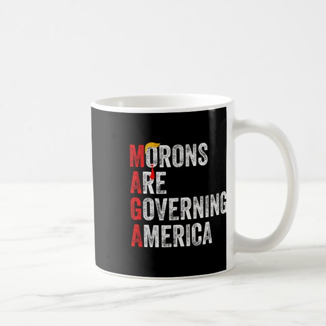 Mug Les Morons dirigent l'Amérique Trump drôle 2024 (Droite)
