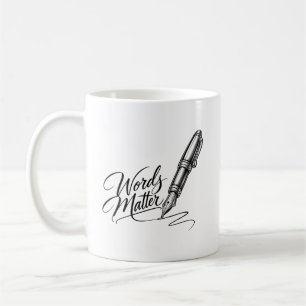 Mug Les mots comptent – Élégant stylo-plume