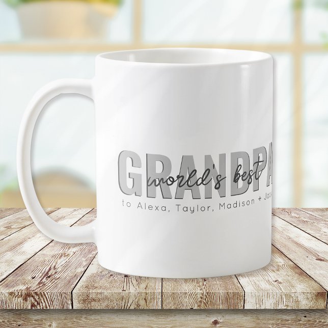 Mug Les noms des enfants du meilleur grand-père du mon (Créateur téléchargé)
