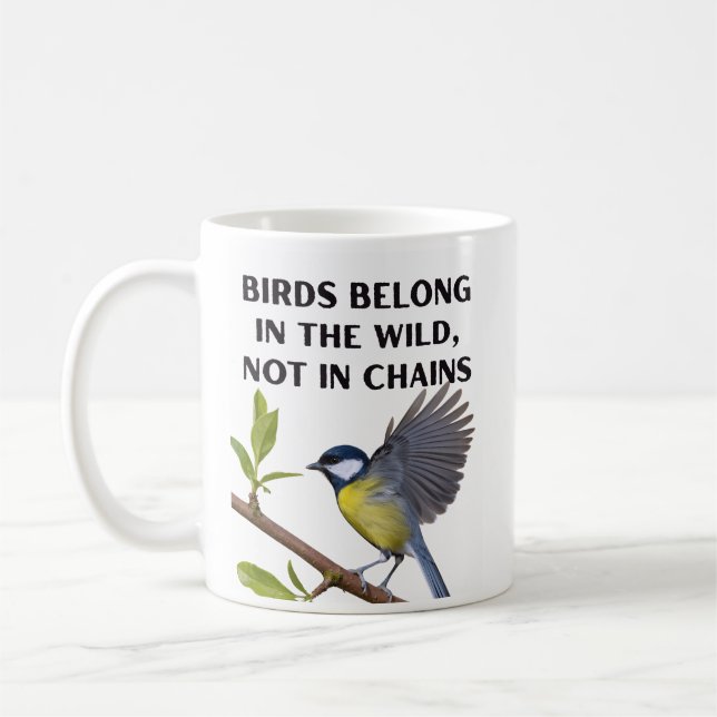 Mug Les oiseaux appartiennent à la nature, pas aux cha (Gauche)