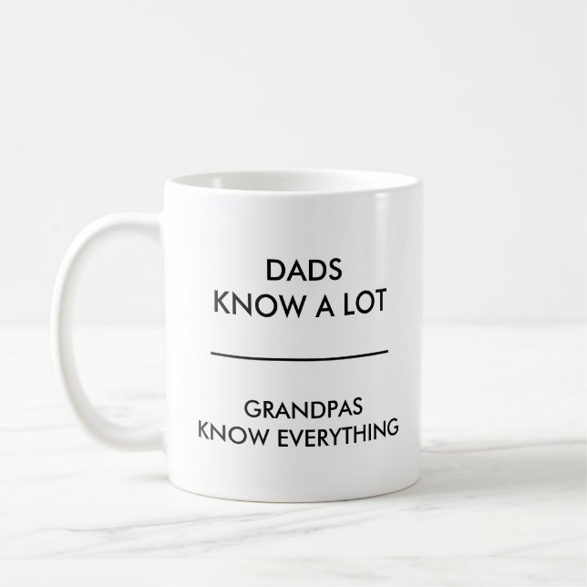 Mug Les papas savent que beaucoup les grand-papas (Gauche)