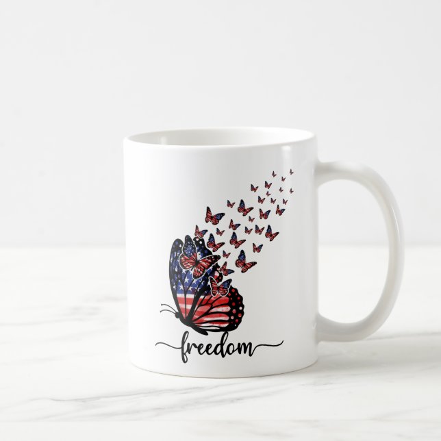 Mug Les papillons de la liberté | Rouge patriotique, B (Droite)