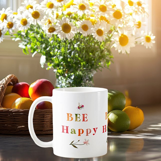 Mug Les Pastels Colorés Sont Heureux (Bee Happy Colorful Coffee Mug)