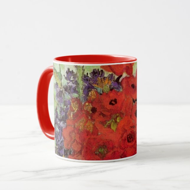 Mug Les pavots rouges et les marguerites de Vincent va (Devant gauche)