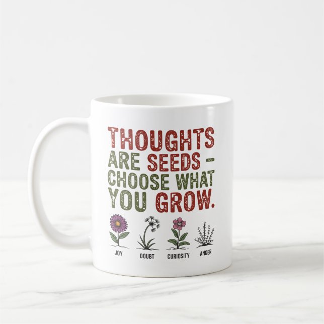 Mug Les pensées sont des semences - Sagesse botanique  (Gauche)