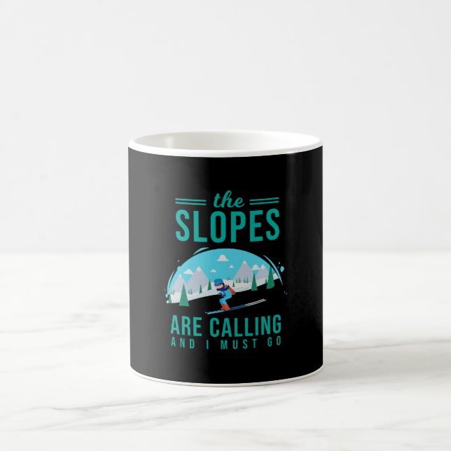 Mug Les pentes appellent le surf des neiges de ski de (Centre)