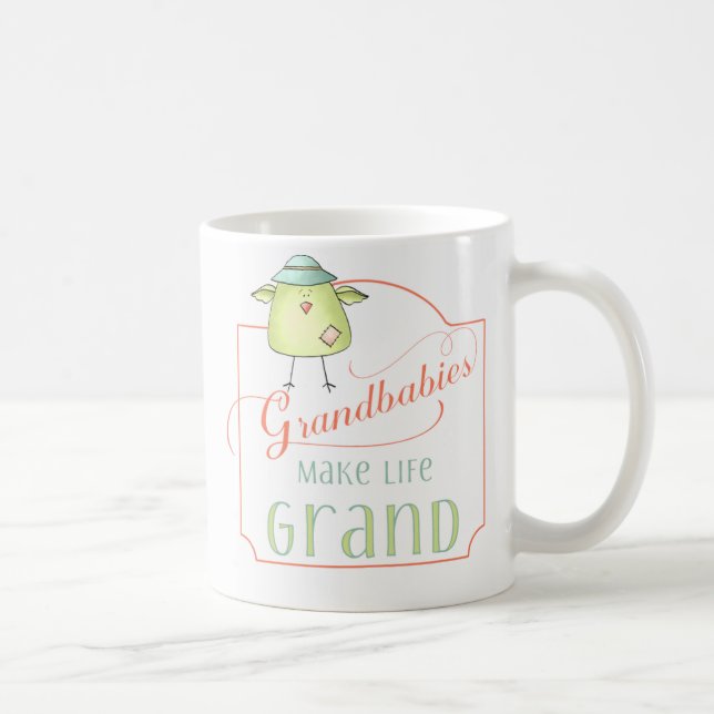 Mug Les petits-enfants font la vie grande typographie  (Droite)