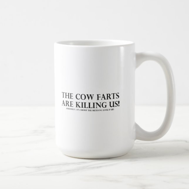 Mug Les pets de vache nous tuent (Droite)