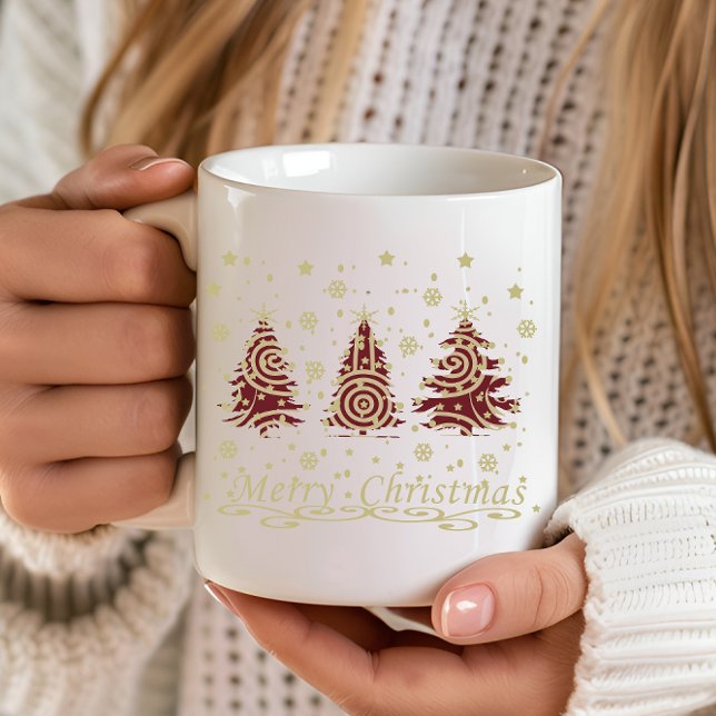 Mug Les pins de Noël modernes décorés (Créateur téléchargé)
