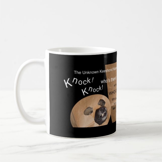 Mug Les plaisanteries inconnues de coup de Keeshond et (Gauche)