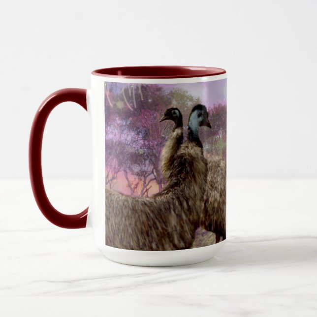 Mug "Les plumes de la romance : la parenté de l'Emus" (Gauche)