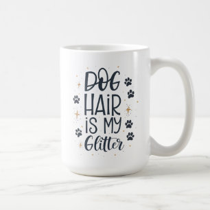 Mug Les Poils de Chien Sont Mon Paillettes Typographie