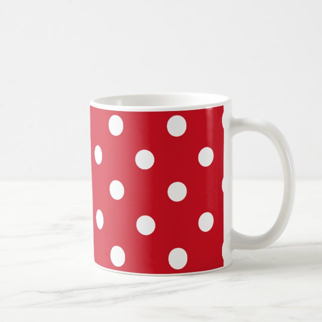 Mug Les pois s'entassent dans le rouge vif et le blanc (Droite)