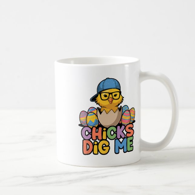 Mug Les poules me dévorent Joyeux Pâques drôle (Droite)