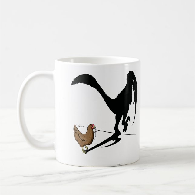 Mug Les poulets se souviennent (Dinosaure Caricature) (Gauche)