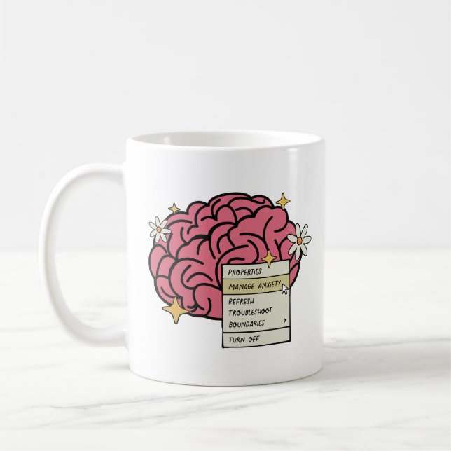 Mug Les propriétés du cerveau gèrent l'anxiété  (Gauche)