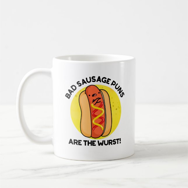Mug Les Puns De Saucisse Mauvais Sont Le Pun De Chien  (Gauche)