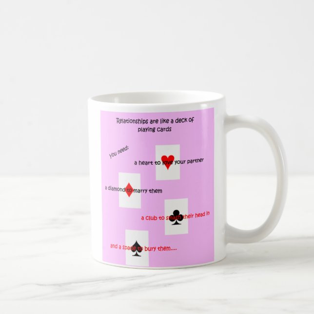 Mug 'Les relations sont comme un jeu de cartes...' (Droite)