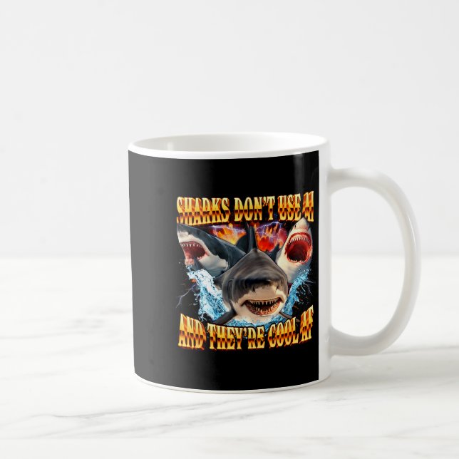 Mug Les requins n'utilisent pas l'IA et ils sont cool  (Droite)