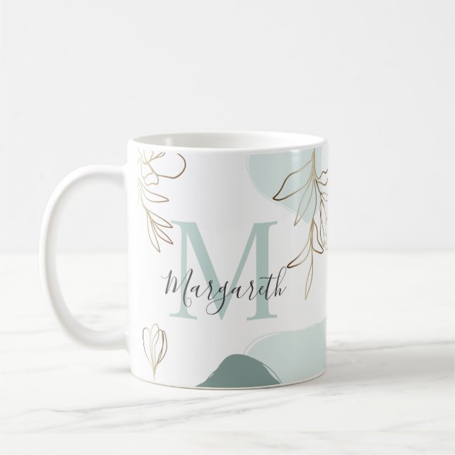 Mug Les rêves de monogramme personnalisé Citation de t (Gauche)