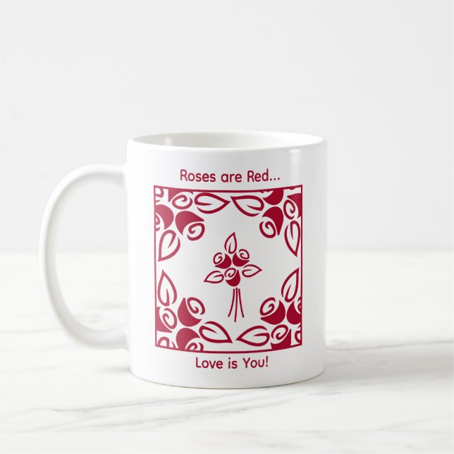 Mug Les roses sont rouges, l'amour c'est vous Chic Fle (Gauche)