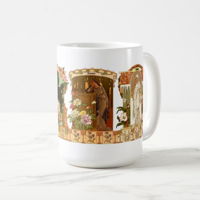 Mug Les saisons Art nouveau par Sonrel. (Devant droit)