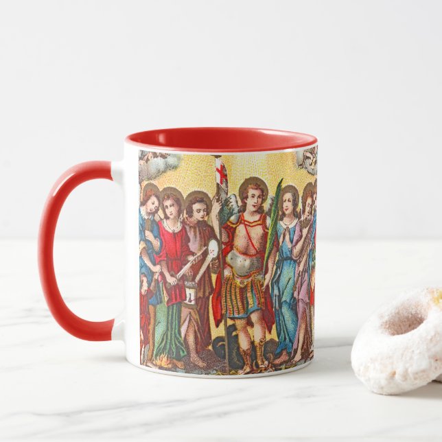Mug Les Sept Archanges (CP 001; Chromolithographie) (Avec donut)