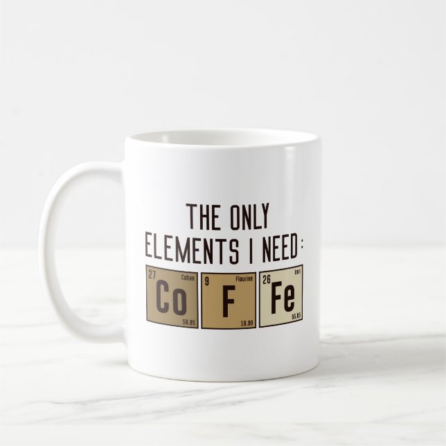 Mug Les seuls éléments dont j'ai besoin (Gauche)