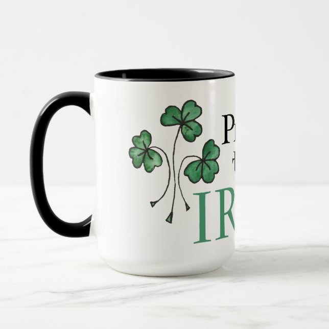 Mug Les Shamrocks verts fiers d'être irlandais Ringer  (Gauche)