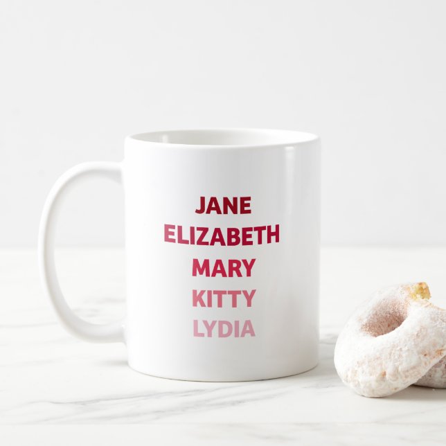 Mug Les soeurs Bennet de la fierté et du préjugé (Avec donut)