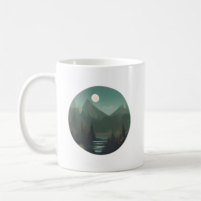 Mug Les sommets de la Lune : une scène sauvage nocturn (Gauche)