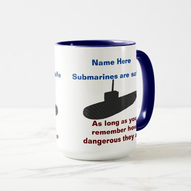 Mug Les sous-marins sont sûrs (Devant droit)