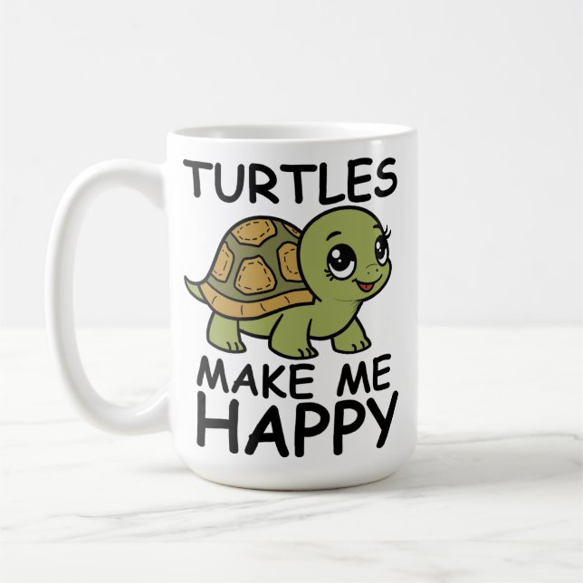 Mug Les tortues me rendent heureux (Gauche)