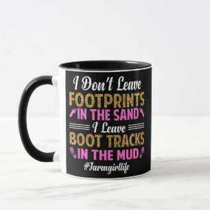 Mug Les traces de démarrage dans la boue mignonne ferm